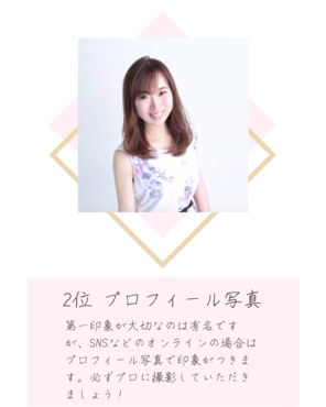 お金をかけて良かったもの第2位「プロフィール写真」を紹介するスライド